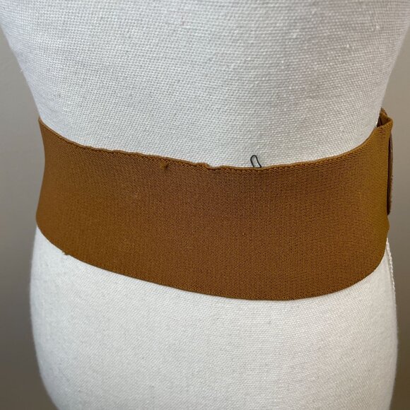 Womens Vintage Suede Leather Brass Filigree Wide Stretch Belt Heritage Boho 3" - Picture 8 of 11